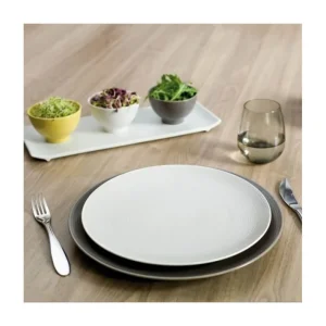 Assiette plate Modulo Nature Kaolin, Degrenne Paris