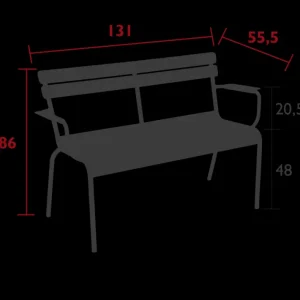 Banc de jardin 2 places Luxembourg, Fermob