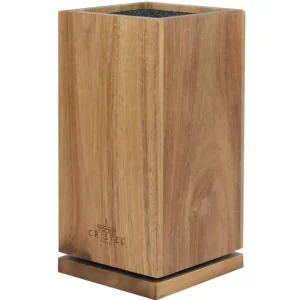 Bloc Couteaux rotatif en bois d'acacia, Cristel