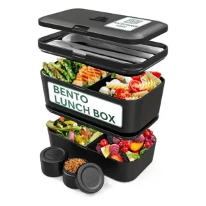 Boîte Bento Modulable 1.5 L Noir & Cerisier, Umami