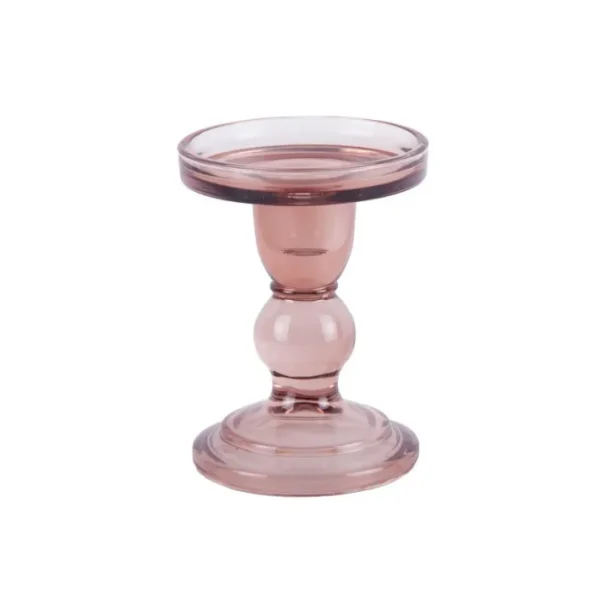 Bougeoir Glass Art Pink, Present Time