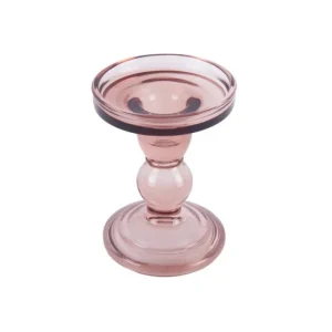 Bougeoir Glass Art Pink, Present Time