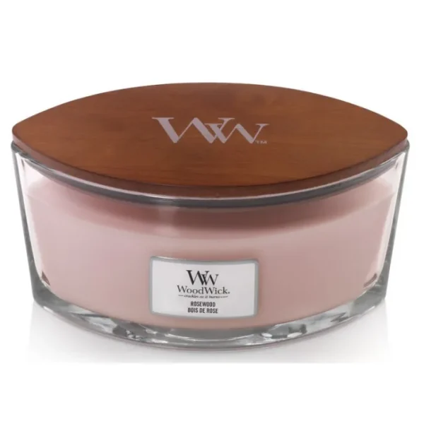 Bougie parfumée Ellipse Bois de Rose, Woodwick