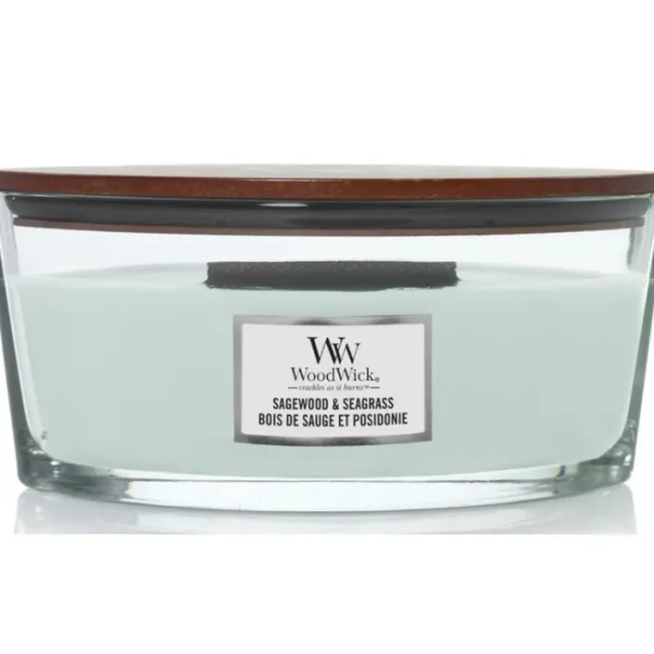 Bougie parfumée Ellipse Bois de Sauge, Woodwick