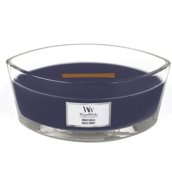 Bougie parfumée Ellipse Dahlia Hinoki, Woodwick