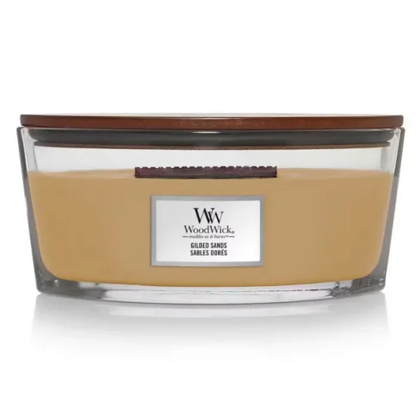 Bougie parfumée Ellipse Sables Dorés, Woodwick