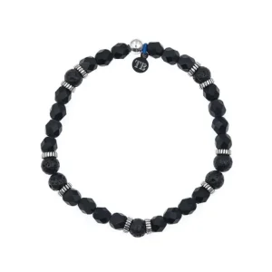 Bracelet Homme Gentleman XL Noir Mat, Têtes Blondes