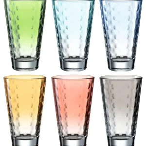 Coffret 6 chopes Optic assorties 30 cl pastel, Léonardo