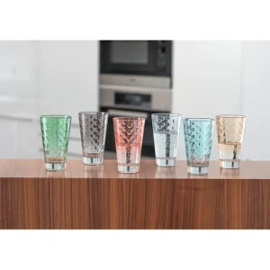 Coffret 6 chopes Optic assorties 30 cl pastel, Léonardo