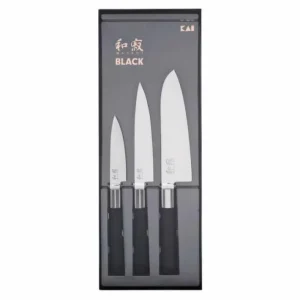 Coffret 3 couteaux Wasabi black, Kai