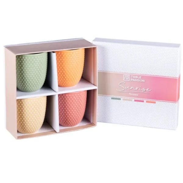 Coffret 4 gobelets 20cl Sunrise, Table Passion