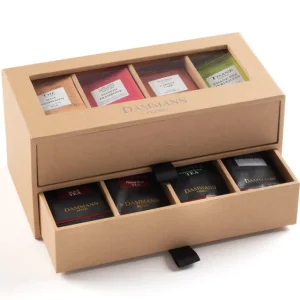 Coffret thé 7/7 Kraft 2 tiroirs garni de 56 sachets, Dammann Frères