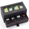 Coffret thé 24H/24 coffret noir 2 tiroirs garni de 56 sachets, Dammann Frères