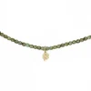 Collier et Bracelet 3 tours Trèfle Vert Marbré, Têtes Blondes