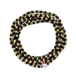 Collier et Bracelet 6 tours Max Gold Noir, Têtes Blondes