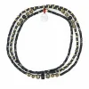 Collier et Bracelet 3 tours Black Panther Slim, Têtes Blondes