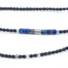 Collier et Bracelet 6 tours Nadège Bleu Navy, Têtes Blondes