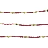 Collier et Bracelet 6 tours Gatsby Rouge Cerise, Têtes Blondes