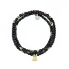 Collier et Bracelet 3 tours Love Gold Noir, Têtes Blondes