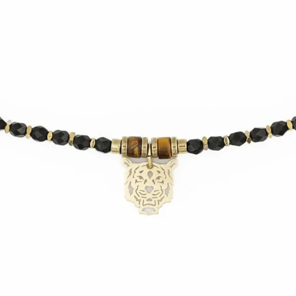 Collier et Bracelet 3 tours Rocky Brun, Têtes Blondes