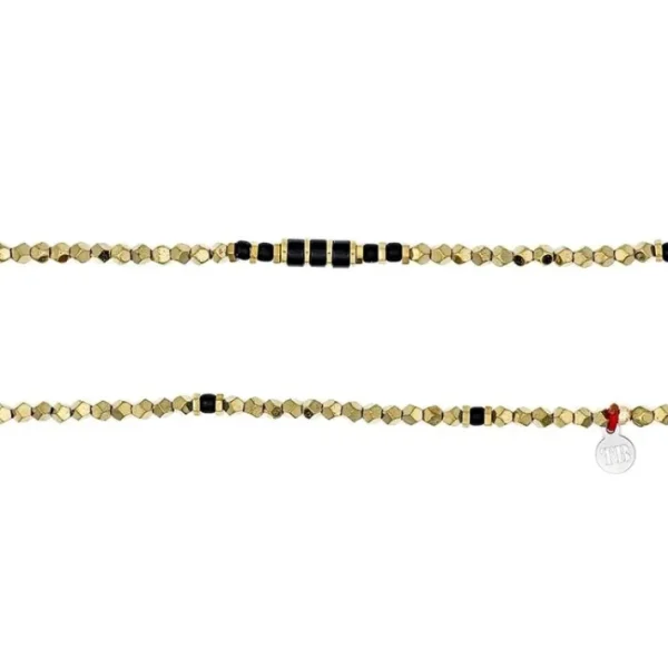 Collier et Bracelet 6 tours Santa Hématite Gold, Têtes Blondes