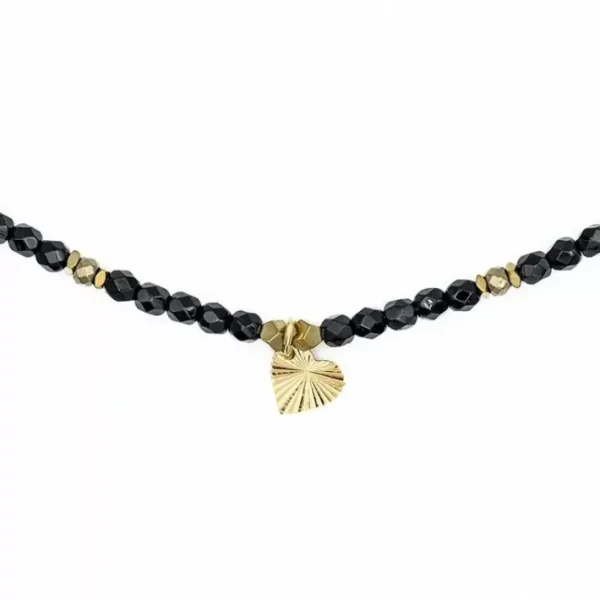 Collier et Bracelet 3 tours Love Gold Noir, Têtes Blondes