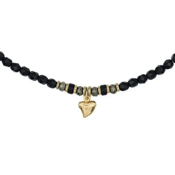 Collier ras du cou Baghera Noir Mat, Têtes Blondes