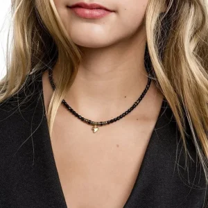 Collier ras du cou Baghera Noir Mat, Têtes Blondes