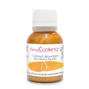 Colorant alimentaire de surface liquide doré, ScrapCooking