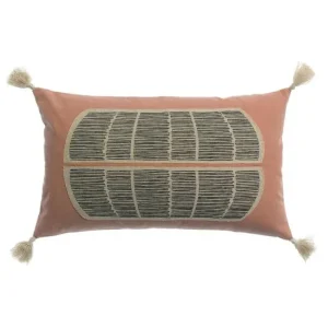 Coussin brodé Yaël Bois de Rose, Vivaraise