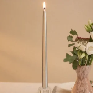 Flambeau argent 29cm, Bougie La Française