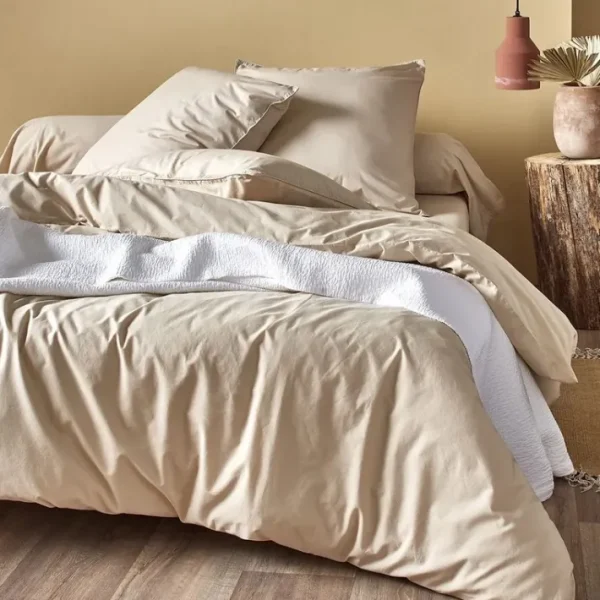 Housse de couette Percale Beige Épeautre, Sylvie Thiriez