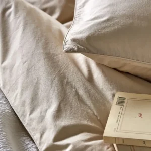 Housse de couette Percale Beige Épeautre, Sylvie Thiriez