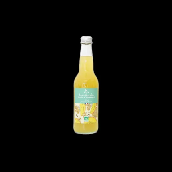 Kombucha Citron et Gingembre Bio 33cl, Atika