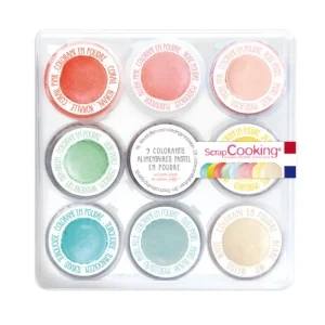 9 Mini-colorants artificiels en poudre Pastel, ScrapCooking