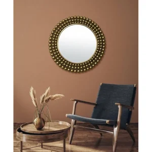 Miroir 70 cm Métal doré Boules, Emdé