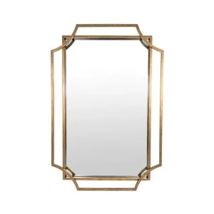 Miroir Art Déco métal doré 60 x 90 cm, Emdé