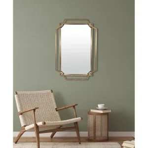 Miroir Art Déco métal doré 60 x 90 cm, Emdé