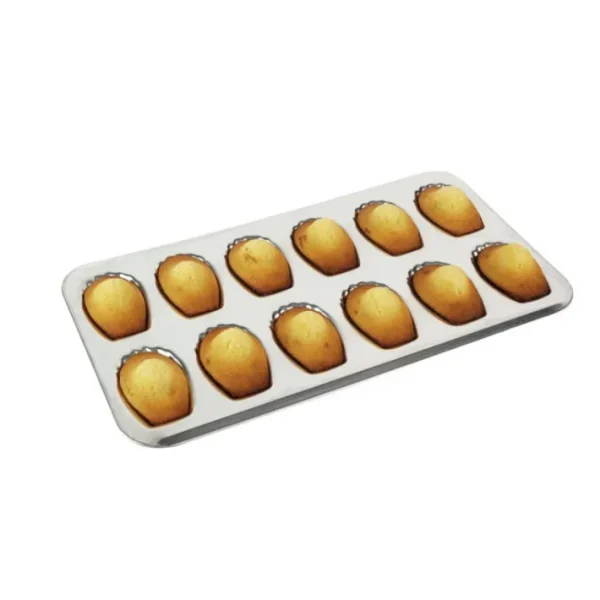 Plaque 12 madeleines en fer blanc, Gobel