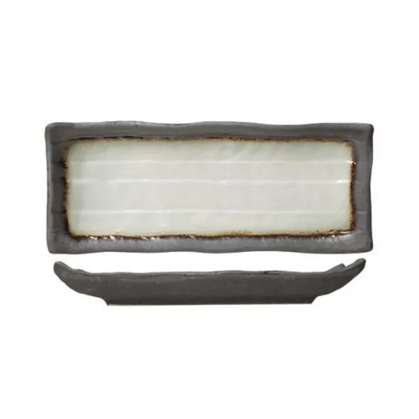 Plat rectangulaire en porcelaine 11 x 28 cm Stone, Cosy & Trendy