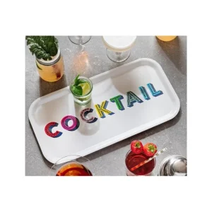 Plateau apéritif rectangulaire "Cocktail" multicolore, Jamida