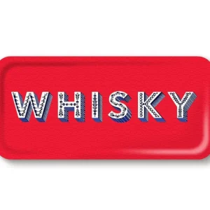 Plateau apéritif rectangulaire "Whisky" rouge, Jamida