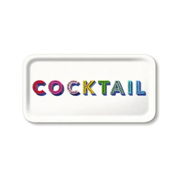 Plateau apéritif rectangulaire "Cocktail" multicolore, Jamida