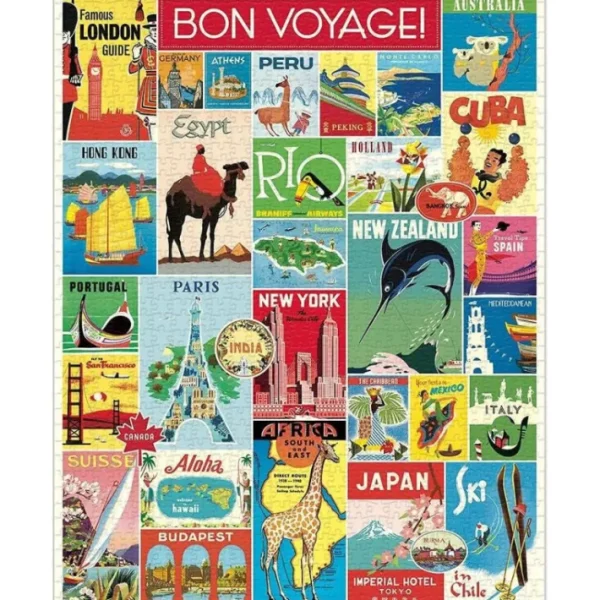 Puzzle 1000 pièces Voyage, Cavallini & Co