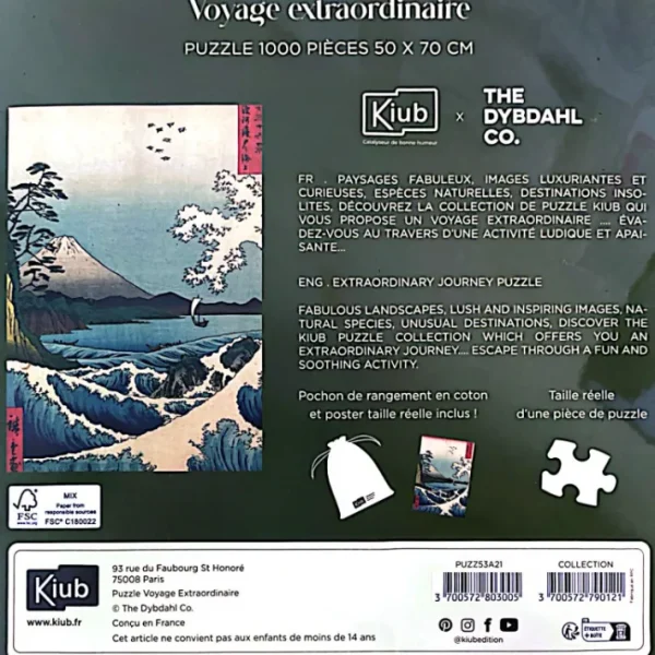 Puzzle de 1000 pièces Mont Fuji et les Vagues, Kiub