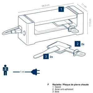 Raclette connectable 2 personnes Tomül, Kela