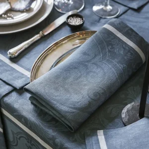 Serviette de table Armoiries Lin Céruléen, Le Jacquard Français