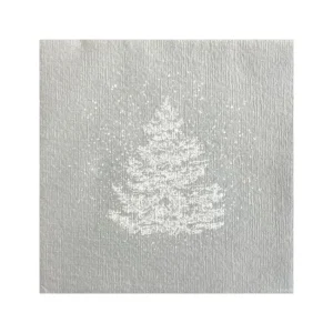 Serviettes en papier Sapin Roi des forêts Argent, Françoise PAVIOT