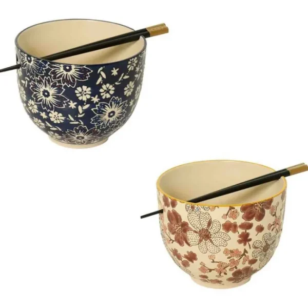 Set de 2 bols à ramen Fleurs Pechino, WD Lifestyle