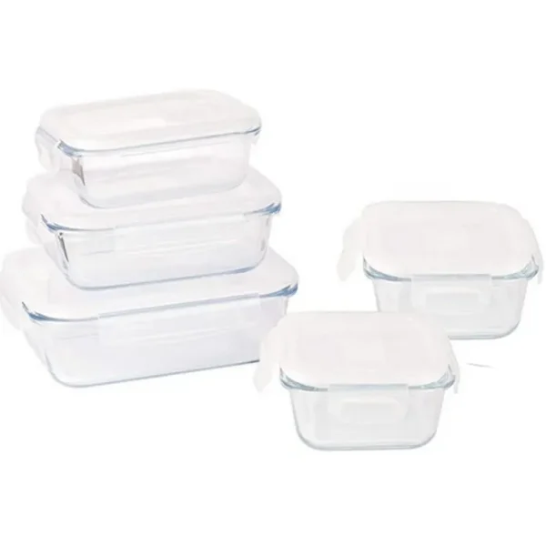 Set de 5 boîtes en verre, Pebbly